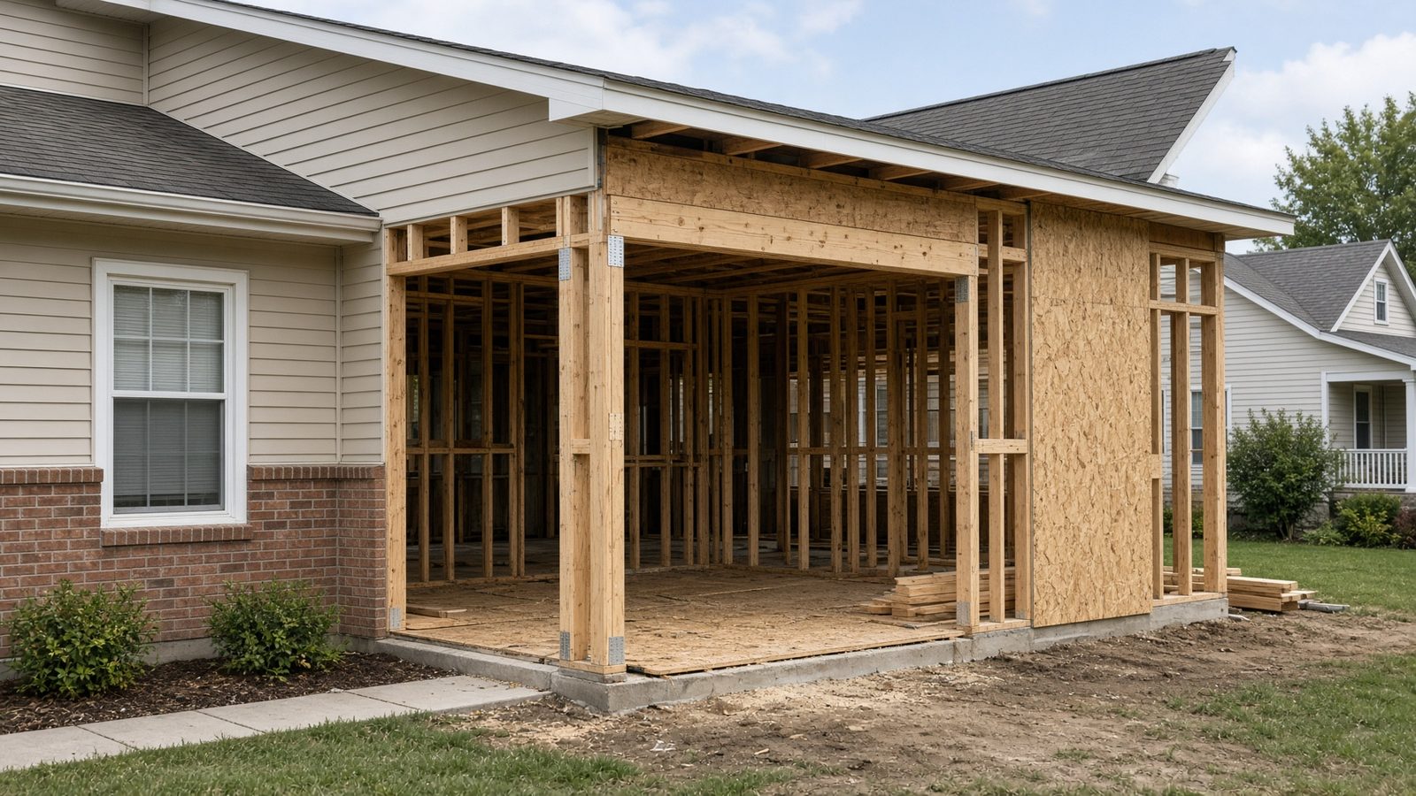 Home addition framing